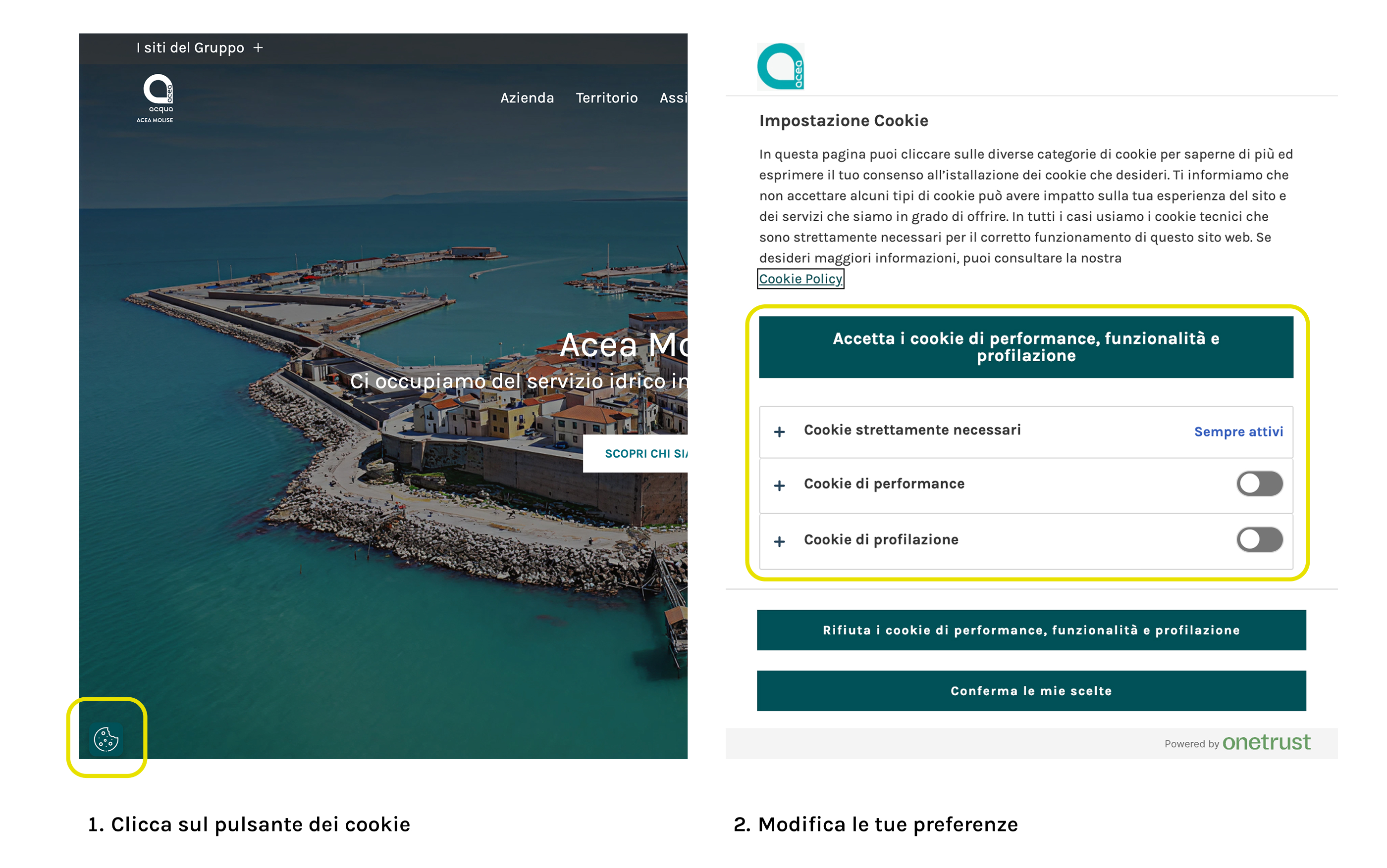 Tutorial cookie panel